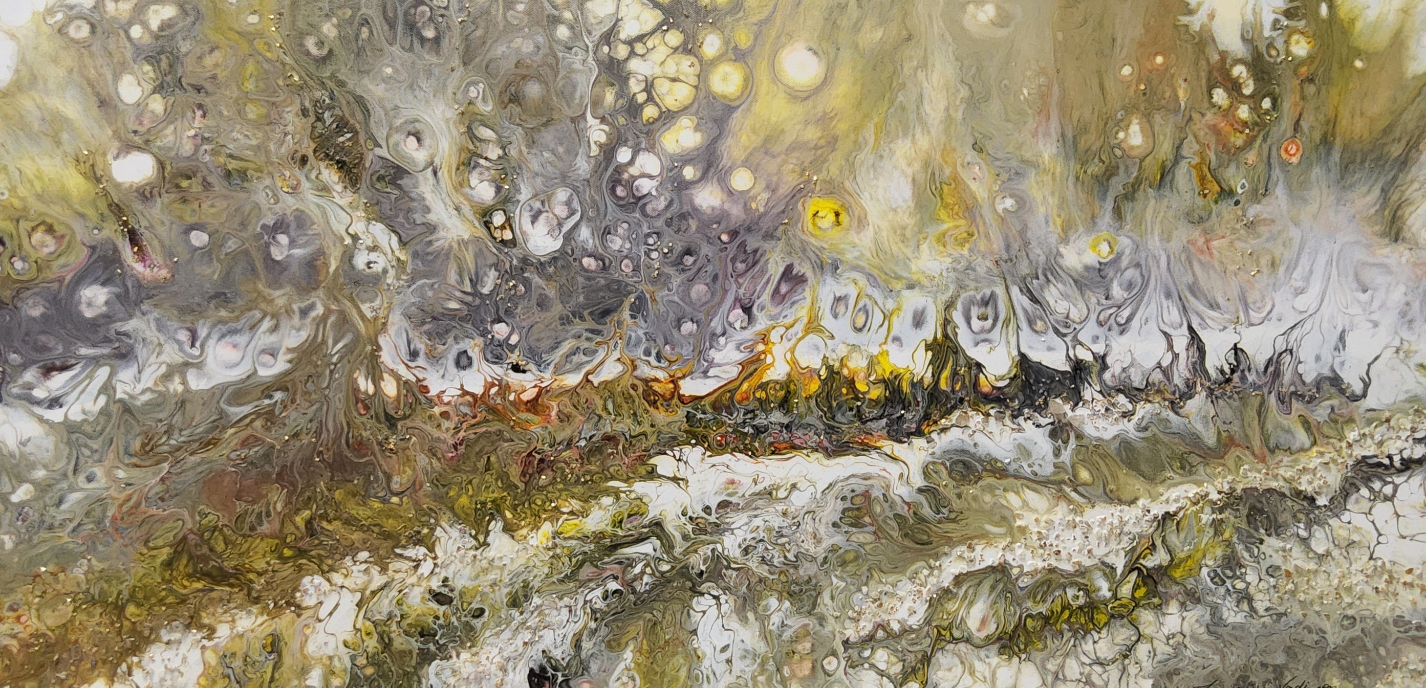 TABLEAU ABSTRAIT COLLECTION BOREALE 3D XL- NATURE DE FEU