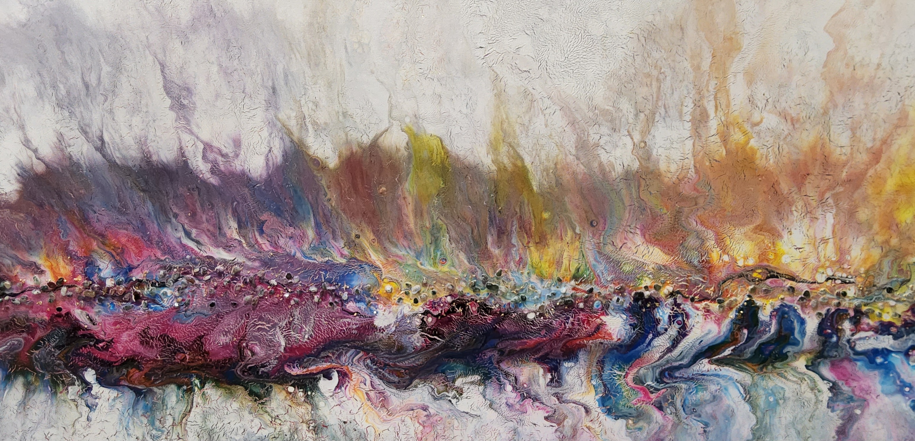 TABLEAU ABSTRAIT COLLECTION BOREALE 3D XL ARC EN CIEL