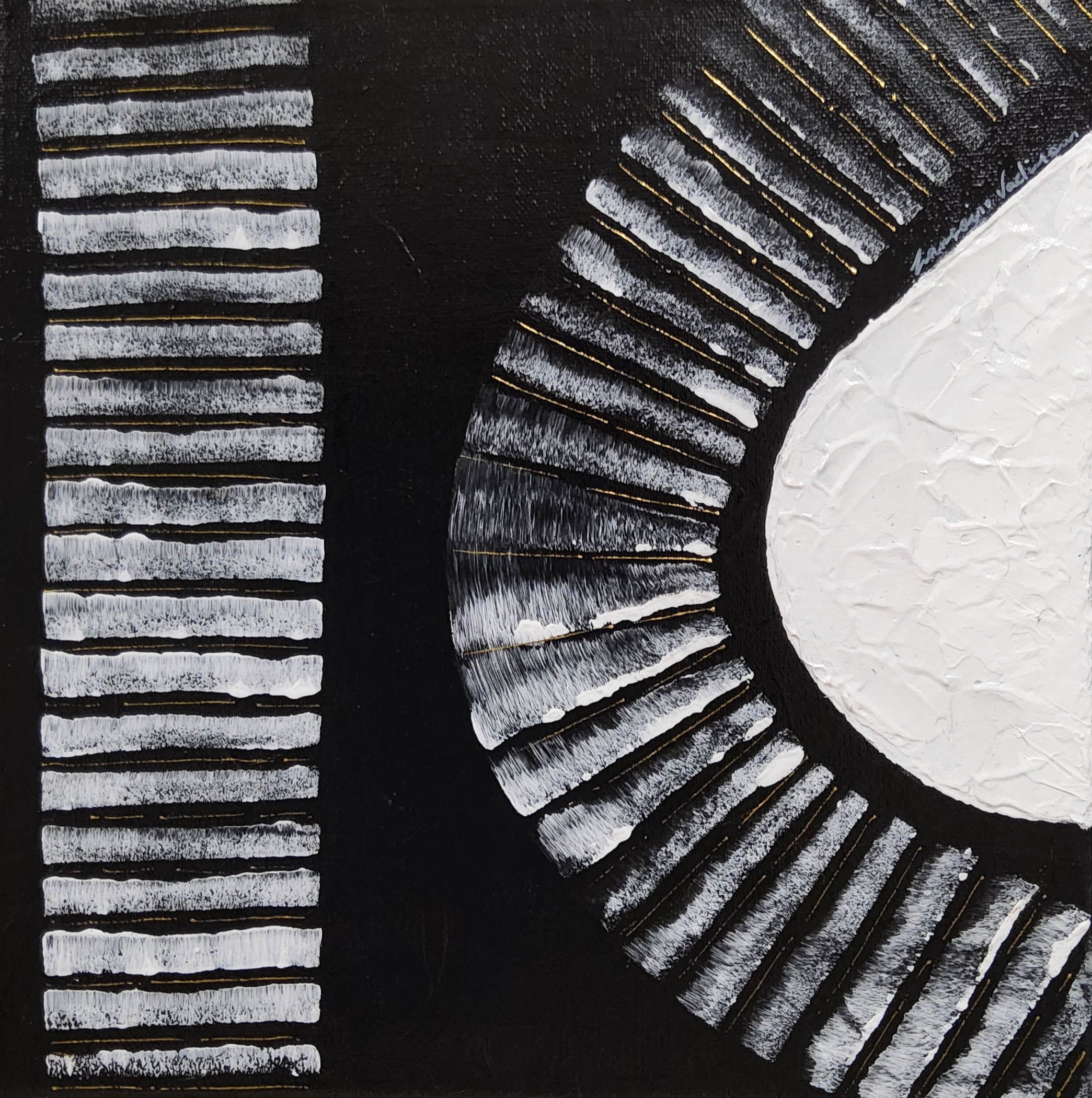 TABLEAU ABSTRAIT COLLECTION BLACK AND WHITE 005