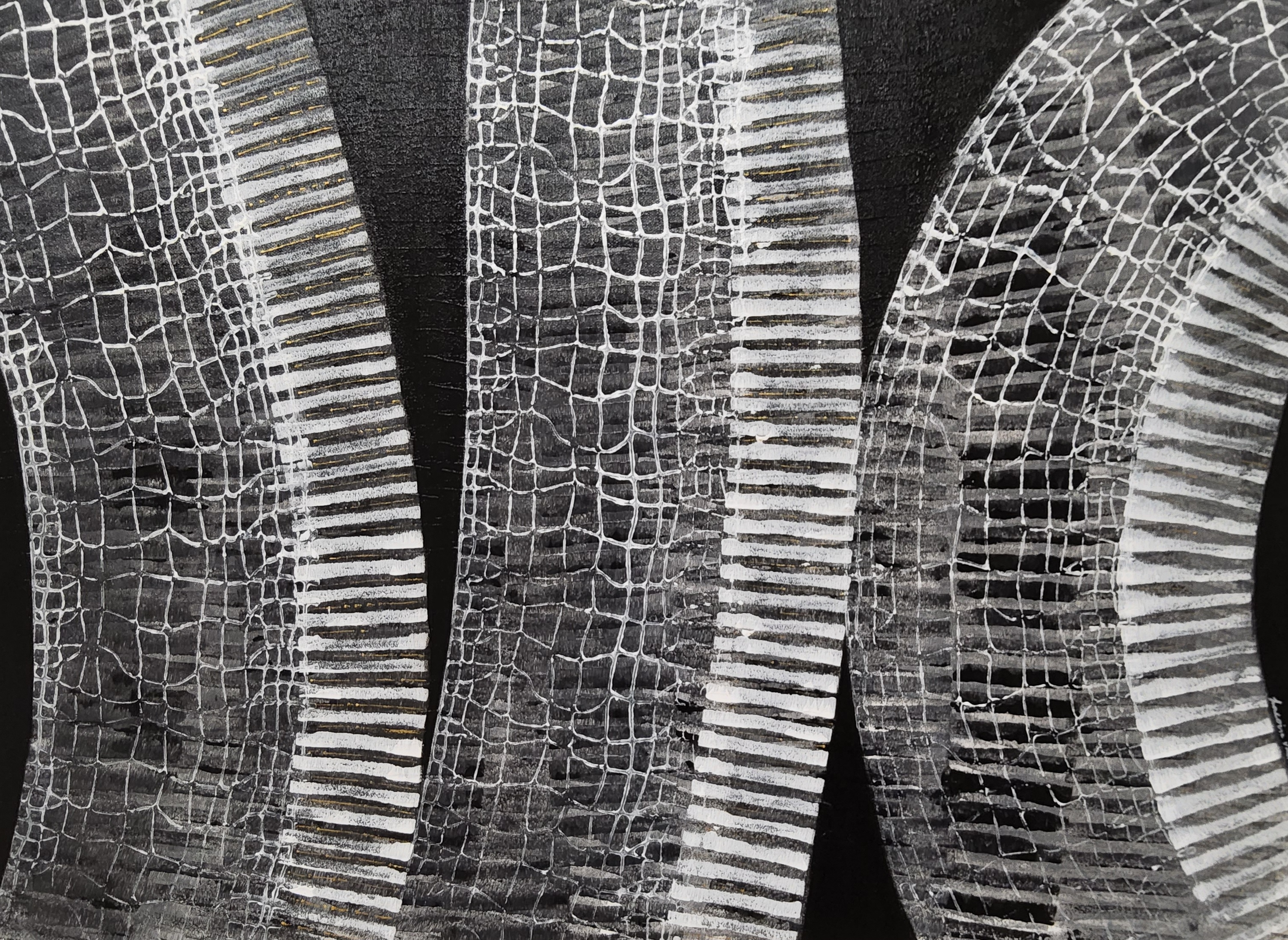 TABLEAU ABSTRAIT COLLECTION BLACK AND WHITE 002